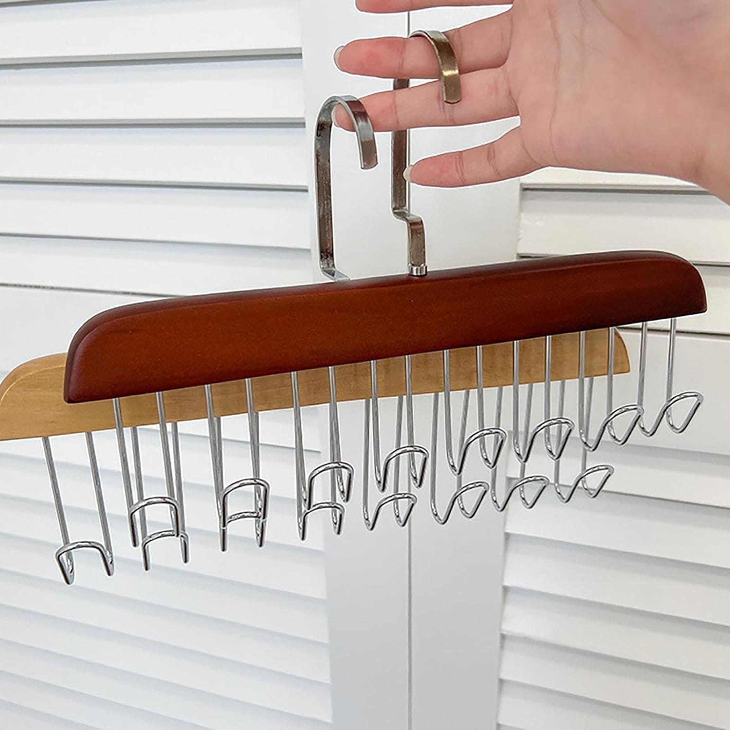 Wooden Suspender Hanger, Multifunctional 8 Hook Hanger, Non Slip Wardrobe Clothing Storage Holder, Dormitory Closet Organizer, Multipurpose Scarf Hat Hanger, 360 Non Slippery Hanger Wooden Suspender Hanger, Multifunctional 8 Hook Hanger, Non Slip Wardrobe Clothing Storage Holder, Dormitory Closet Organizer, Multipurpose Scarf Hat Hanger, 360 Non Slippery Hanger